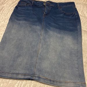 Denim pencil skirt
